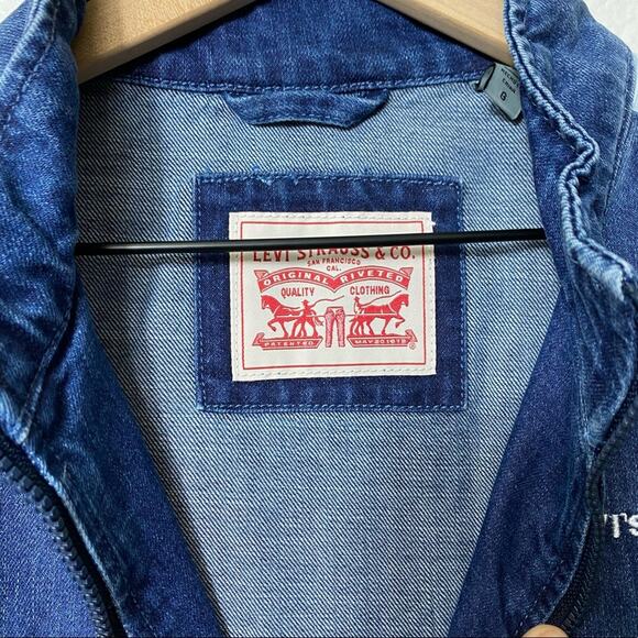 Levi's Women Denim Coaches Track Jacket Large BRAND NEW WITH TAGS - Picture 2 of 7